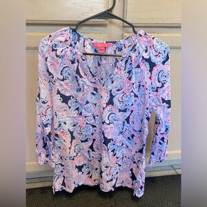 Lily top 3/4 sleeve v-neck